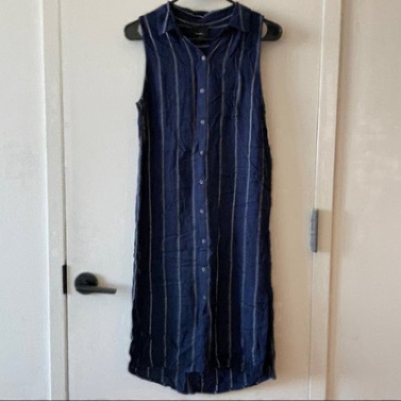 Lumiere Collared Button Down Side Slit Dress - Picture 2 of 6